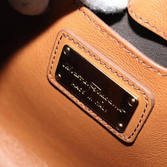 Salvatore Ferragamo Gancini Hand Bag Leather 2way Red Gold Auth 131642 - Picture 10 of 16